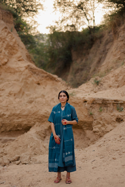 Yale Blue Kurta Set with Dupatta