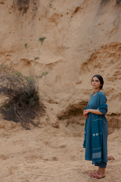 Yale Blue Kurta Set with Dupatta