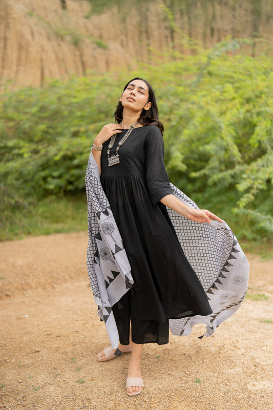 Ebony Grey Dupatta