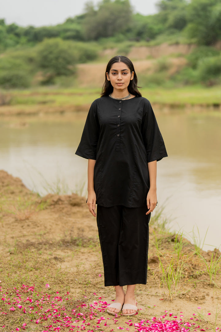Buy Black Art Silk Short Kurta And Pant Set For Men by Khwaab by Sanjana  Lakhani Online at Aza Fashions.