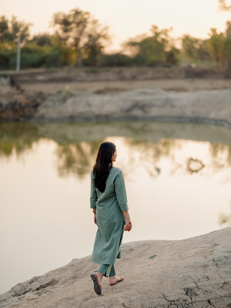 Sage green Kurta Set