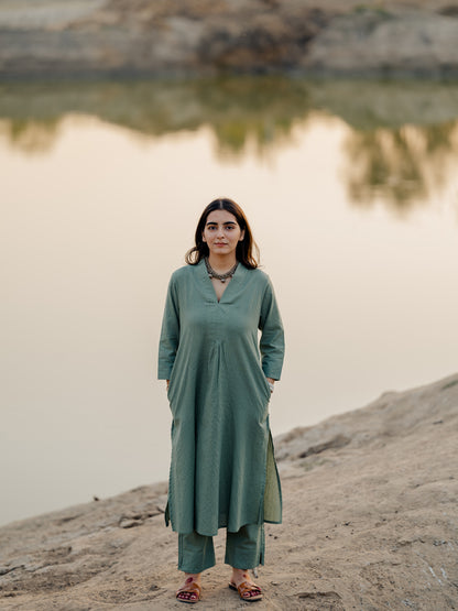 Sage green Kurta Set