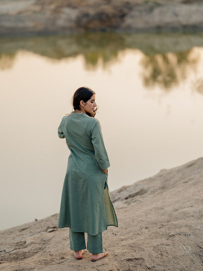 Sage green Kurta Set