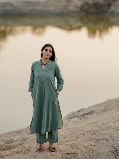 Sage green Kurta Set
