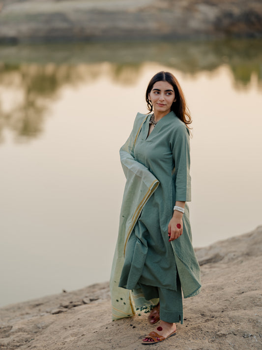 Sage green Kurta Set