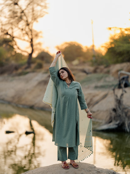 Sage green Kurta Set
