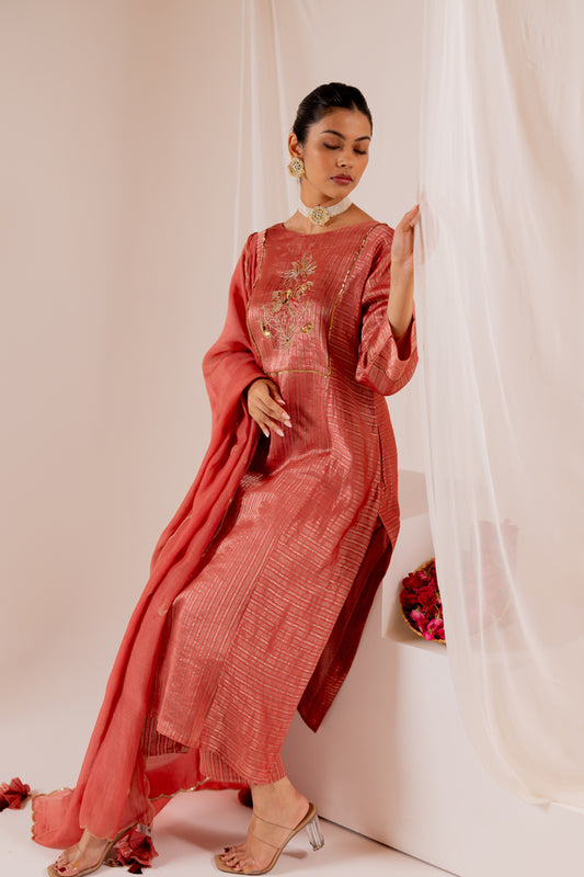 Ivara Kurta Set with Chanderi Dupatta