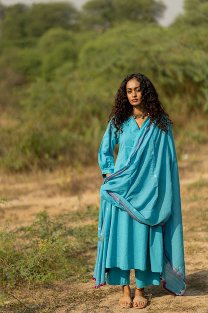 Maya Blue Kurta Set with Dupatta