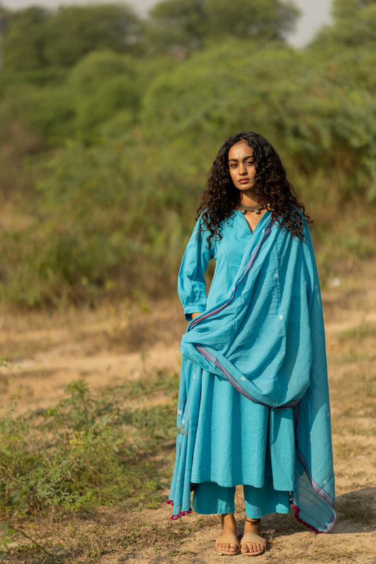 Maya Blue Kurta Set with Dupatta