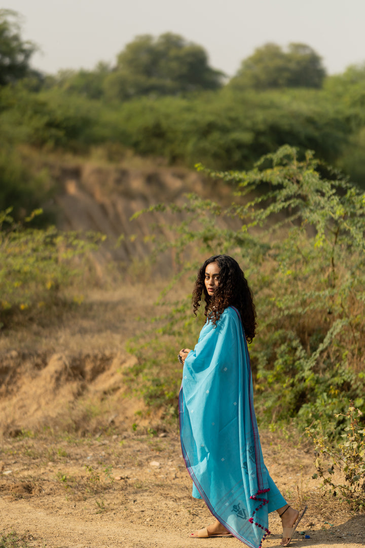 Maya Blue Kurta Set with Dupatta