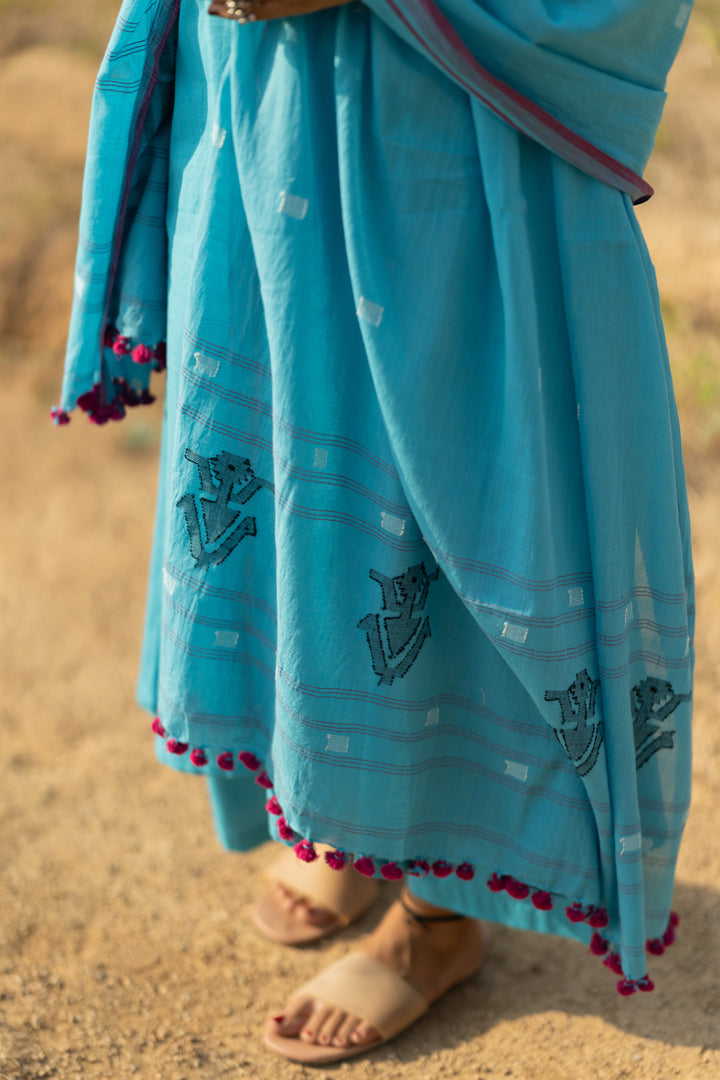 Maya Blue Kurta Set with Dupatta