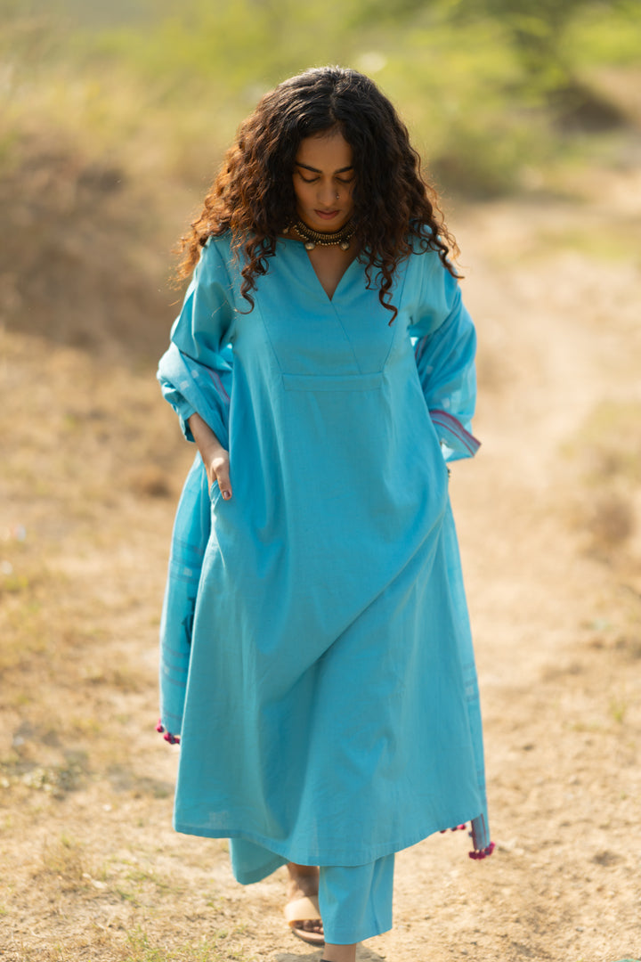 Maya Blue Kurta Set with Dupatta