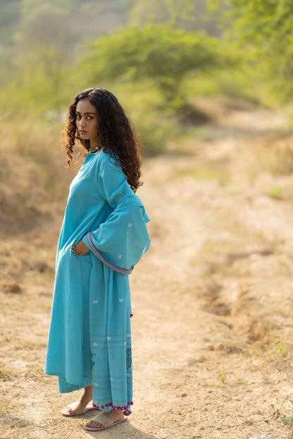 Maya Blue Kurta Set with Dupatta