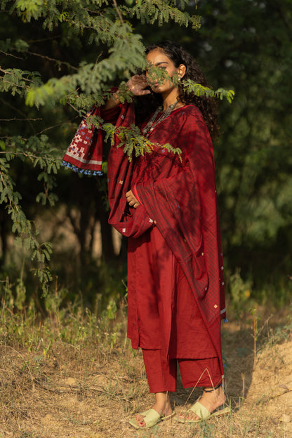 Claret Kurta Set
