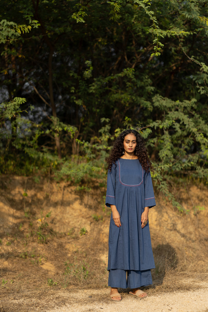 Earthy Blue Kurta Set