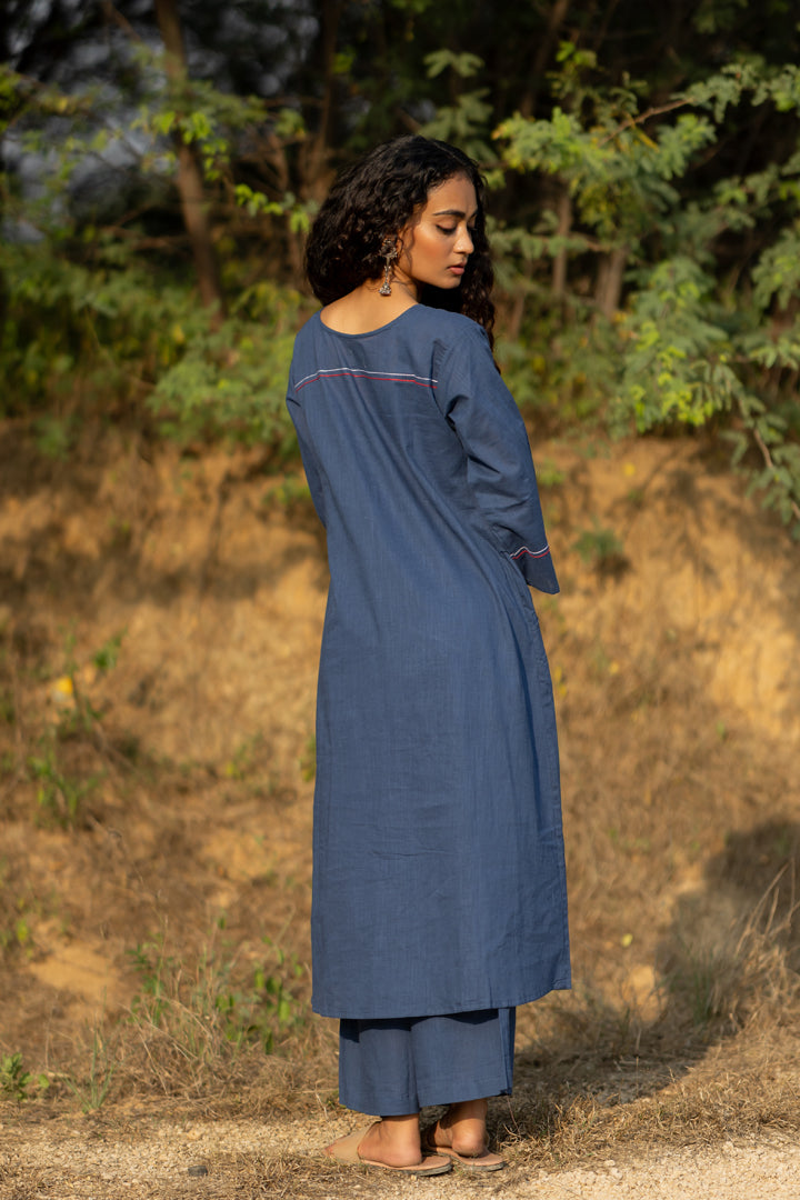 Earthy Blue Kurta Set