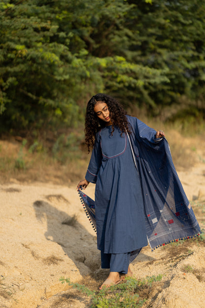 Earthy Blue Kurta Set