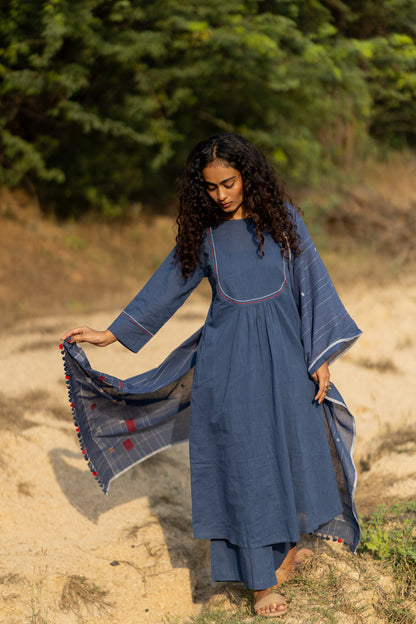 Earthy Blue Kurta Set