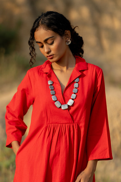 Tomato Red Kurta Set