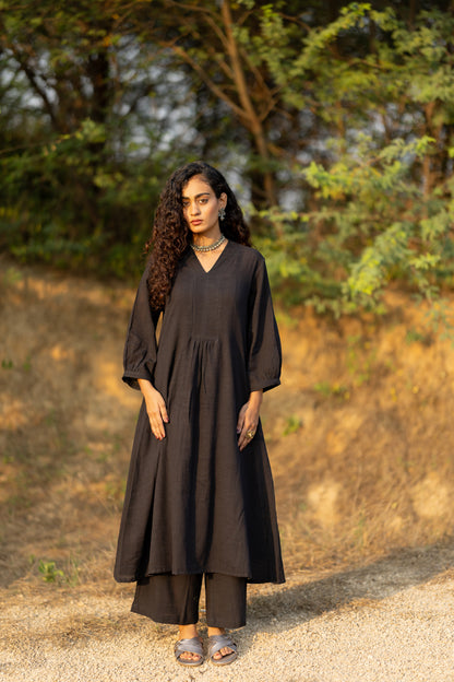 Raven Black Kurta Set with Dupatta