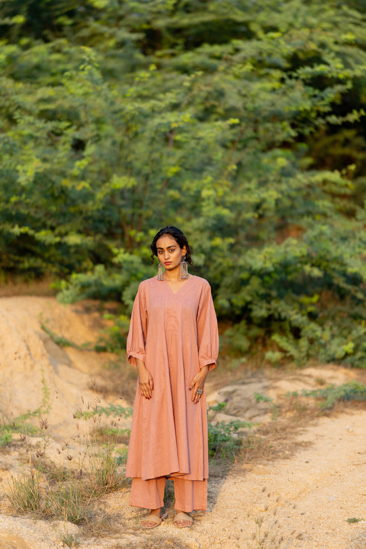Millenial Pink Kurta Set with Dupatta