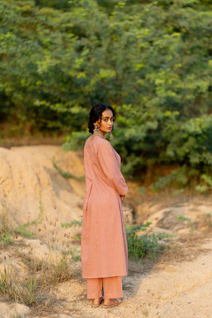 Millenial Pink Kurta Set with Dupatta