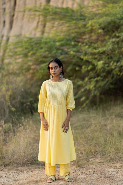 Cupcake Yellow Kurta Set with Dupatta