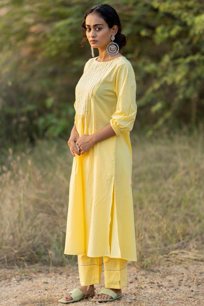 Cupcake Yellow Kurta Set with Dupatta