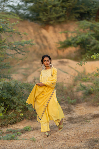 Cupcake Yellow Kurta Set with Dupatta