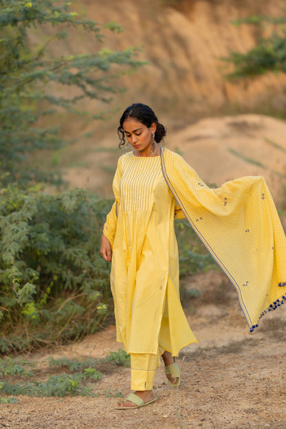 Cupcake Yellow Kurta Set with Dupatta