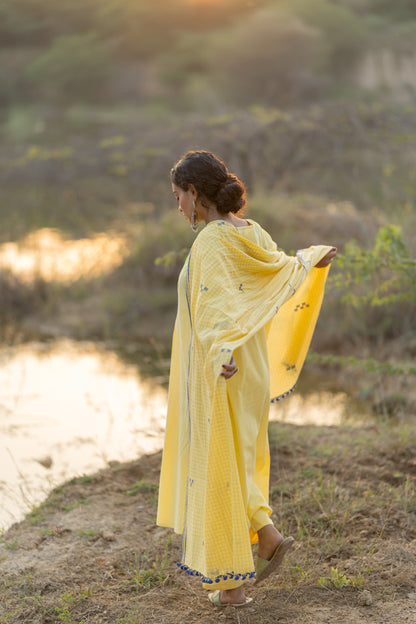 Cupcake Yellow Kurta Set with Dupatta