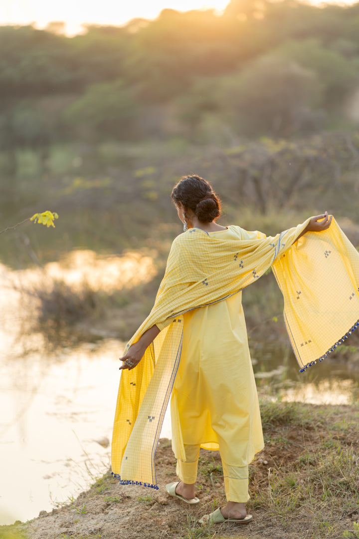 Cupcake Yellow Kurta Set with Dupatta