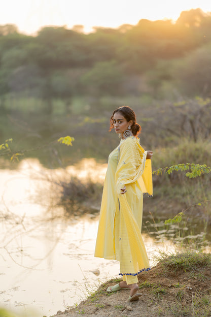 Cupcake Yellow Kurta Set with Dupatta