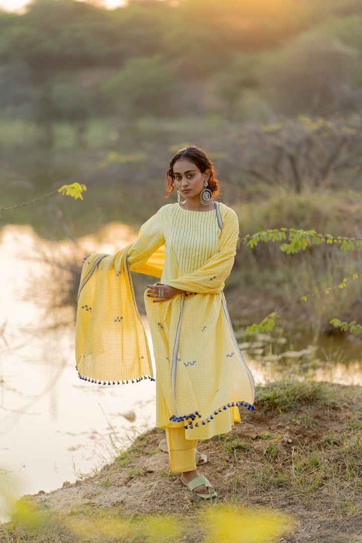 Cupcake Yellow Kurta Set with Dupatta