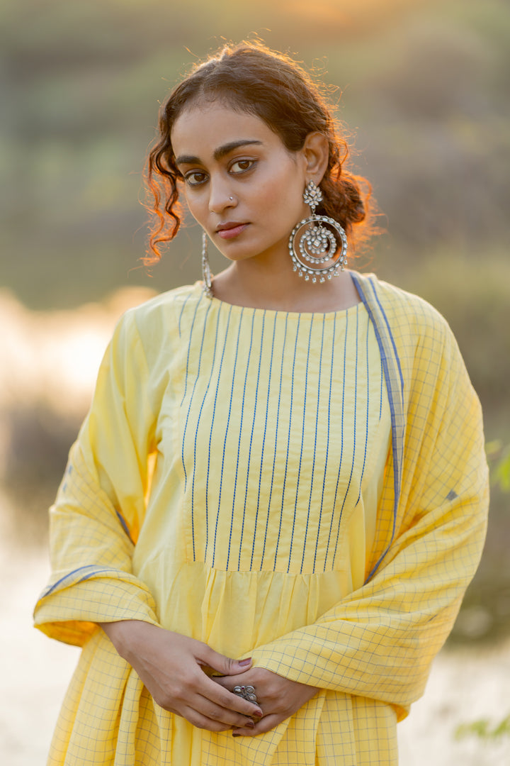 Cupcake Yellow Kurta Set with Dupatta