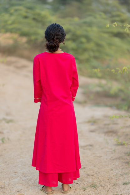 Cerise Kurta Set