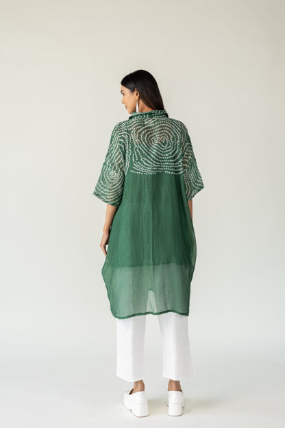 Emerald Swirl Bandhani Tunic and Pants Set