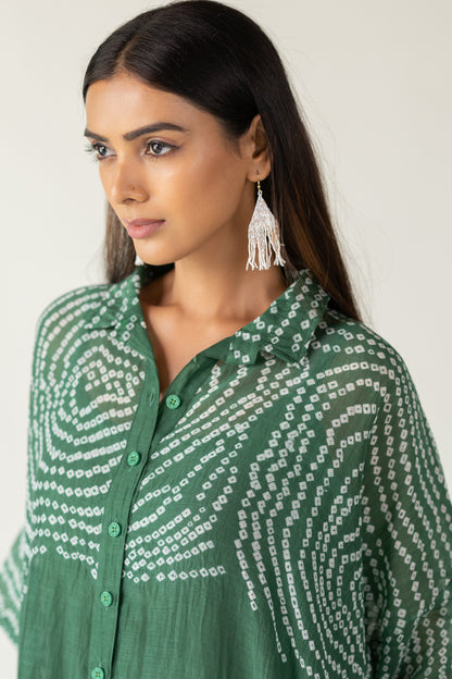 Emerald Swirl Bandhani Tunic and Pants Set