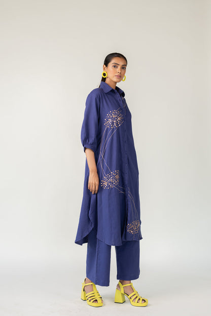 Indigo and Ecru Fluidity Tunic