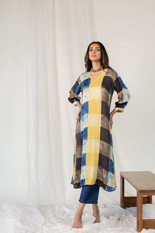 Rain Earth Mosaic Modal Silk Kurta