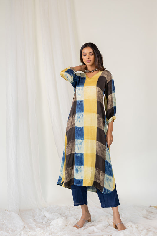 Rain Earth Mosaic Modal Silk Kurta