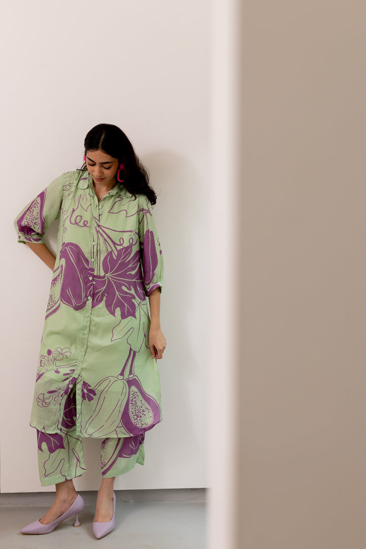 Mint Purple Papeeta Kurta Set