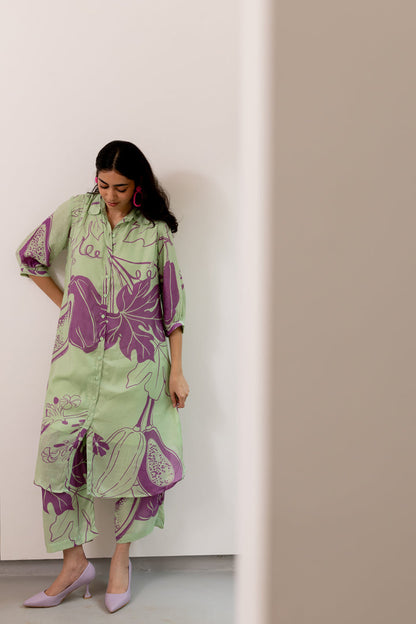 Mint Purple Papeeta Kurta Set