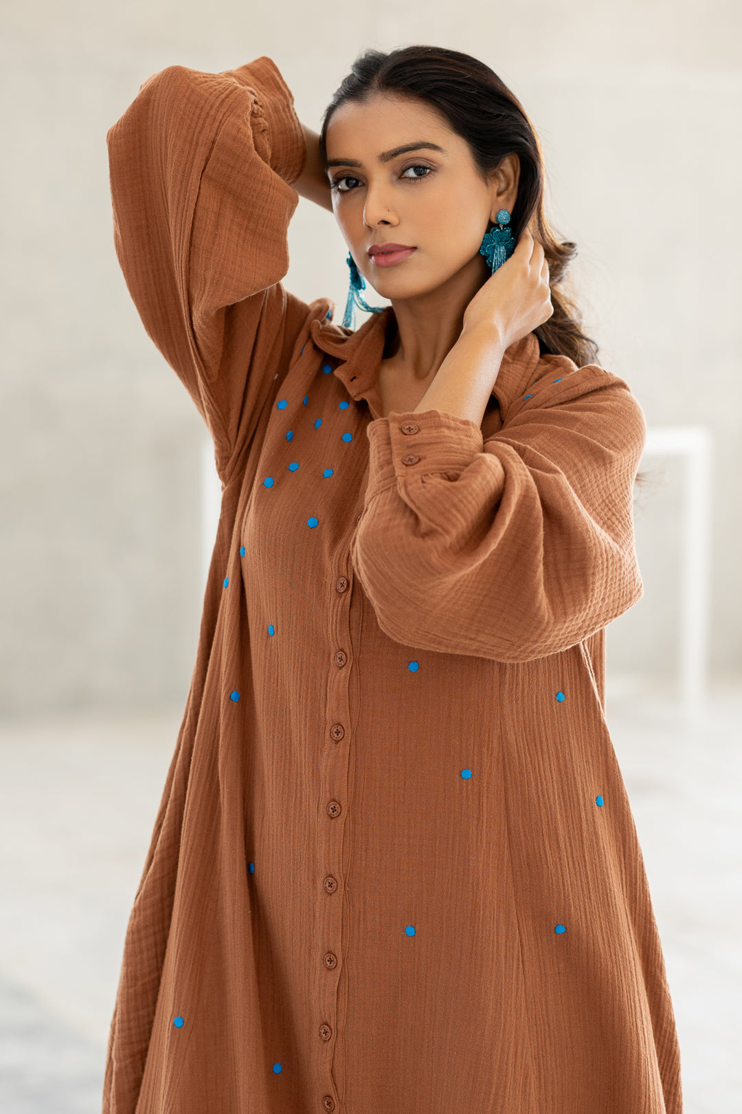 Pecan Brown Tunic Dress M Pecan Brown Tunic Dress M