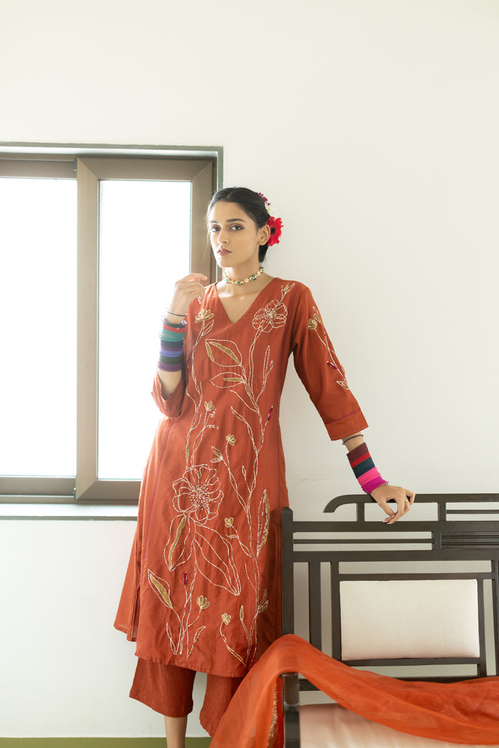 Rajasvi Embroidered Kurta Set with Dupatta