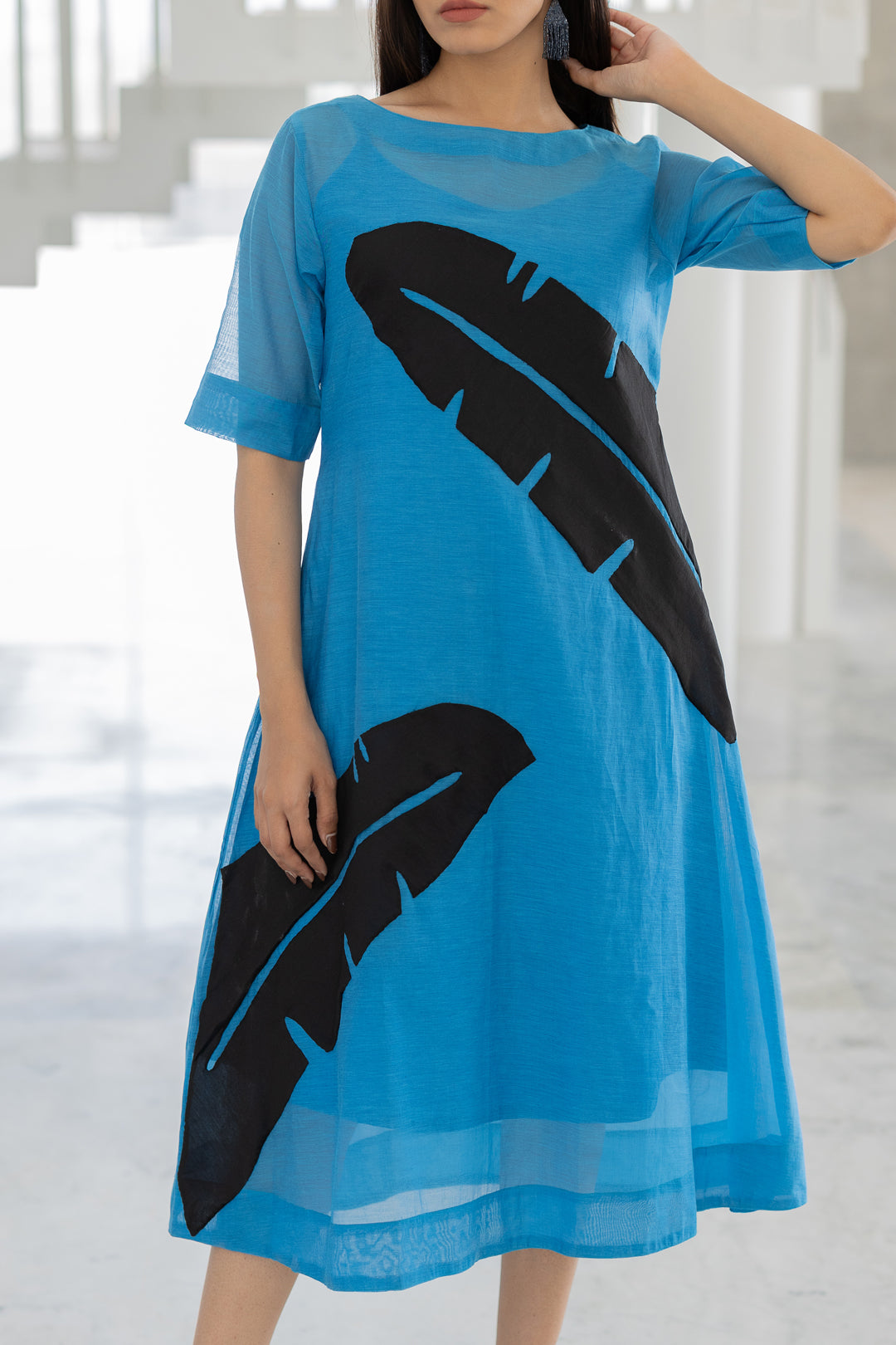 Azure Black Applique Dress M Azure Black Applique Dress M