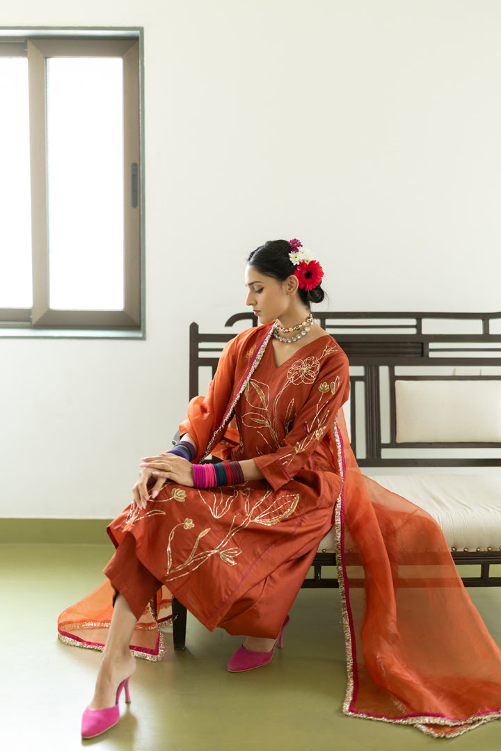 Rajasvi Embroidered Kurta Set with Dupatta