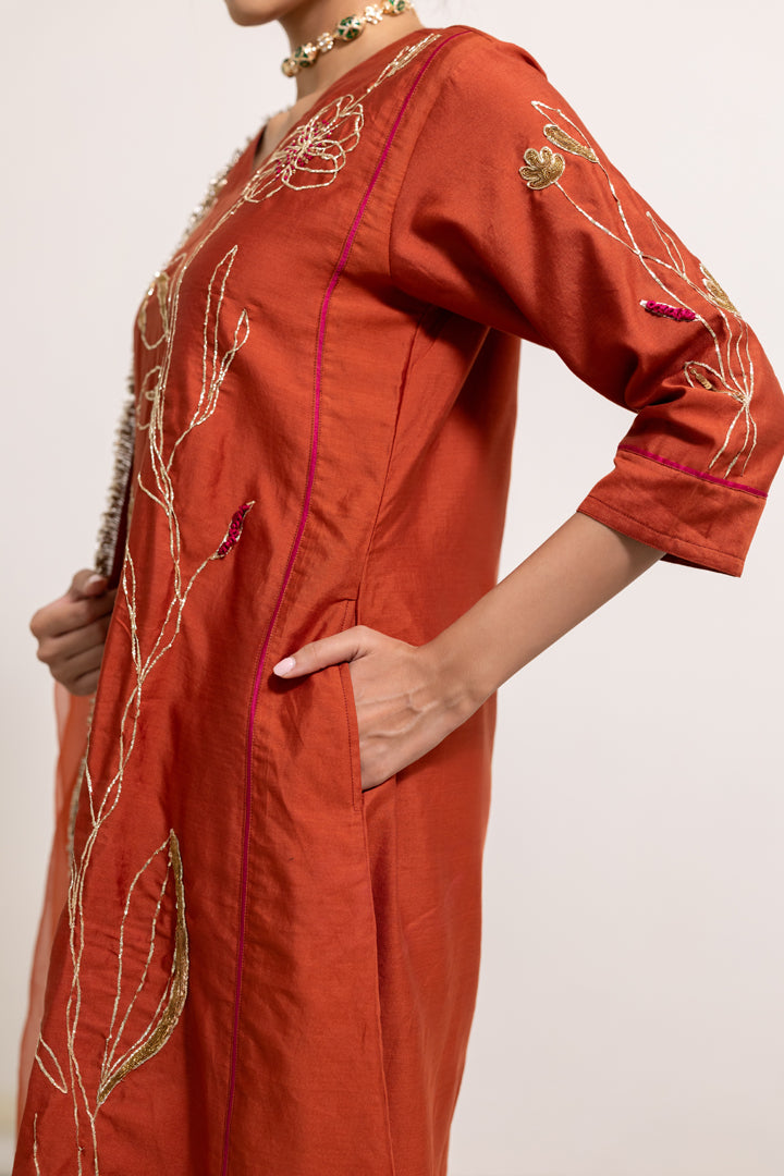 Rajasvi Embroidered Kurta Set with Dupatta