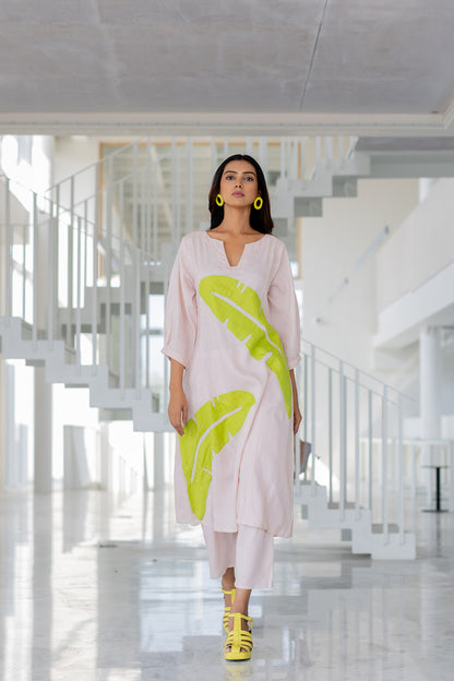 Blush Basil Applique Kurta