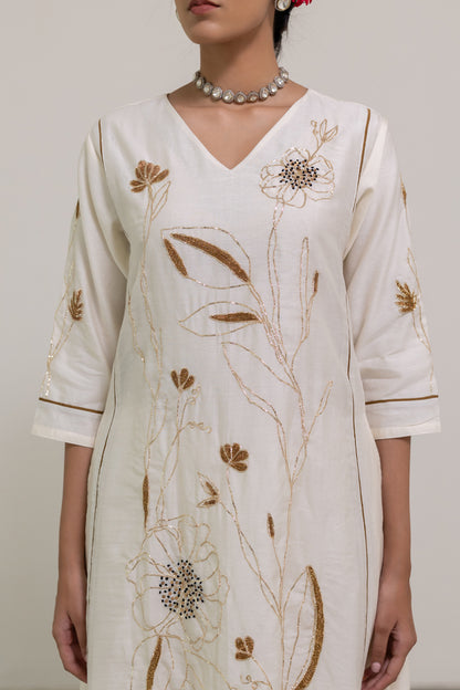 Shwetara Kurta and Sheer Pants Set